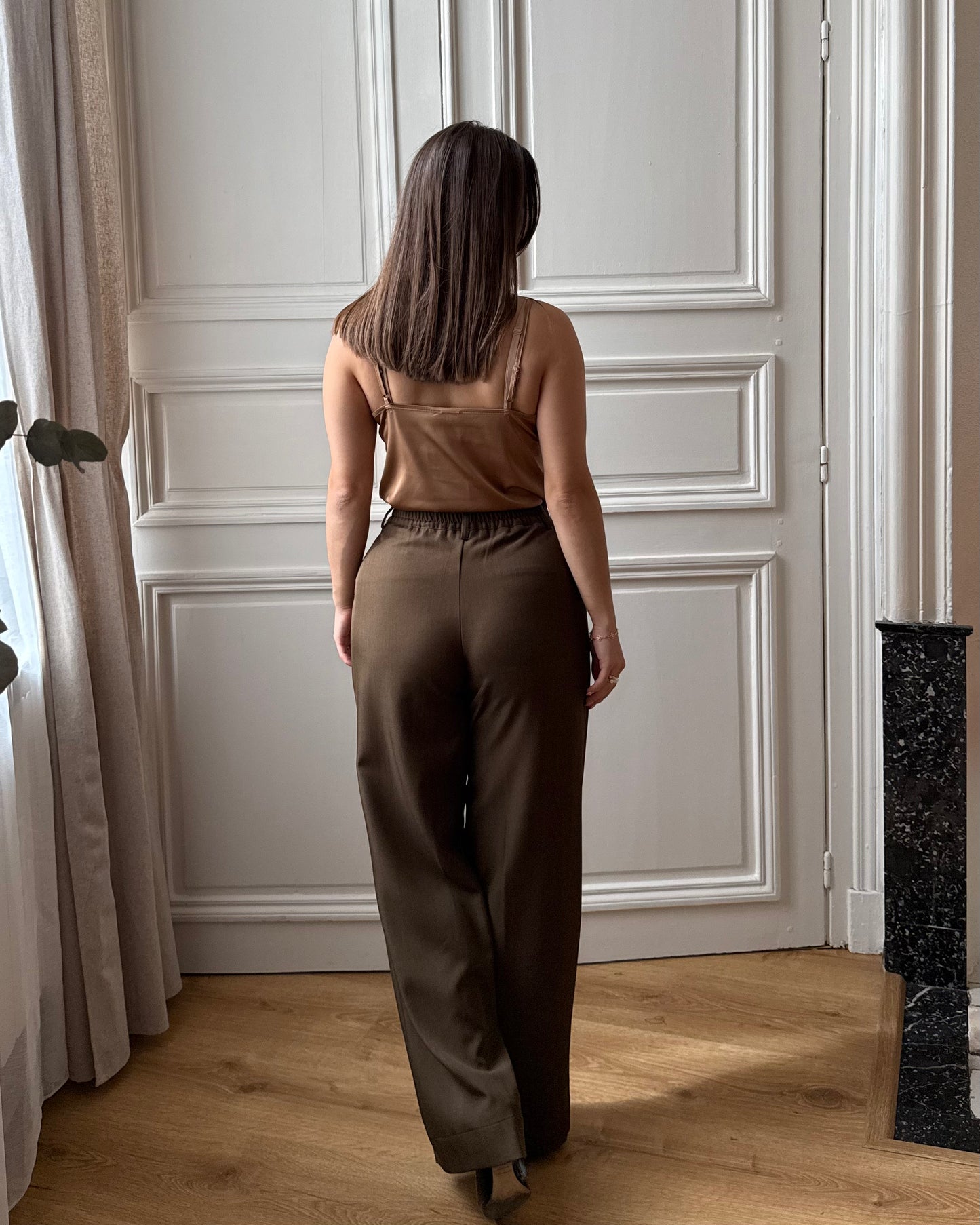 Caraco satiné beige