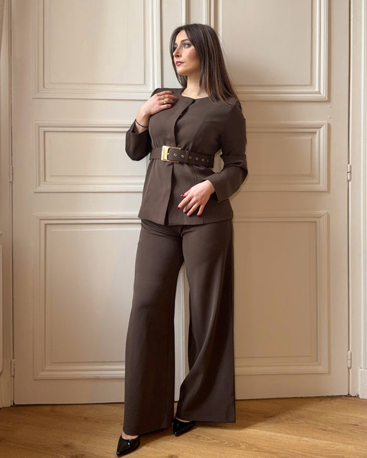 Veste kaki ceinturée