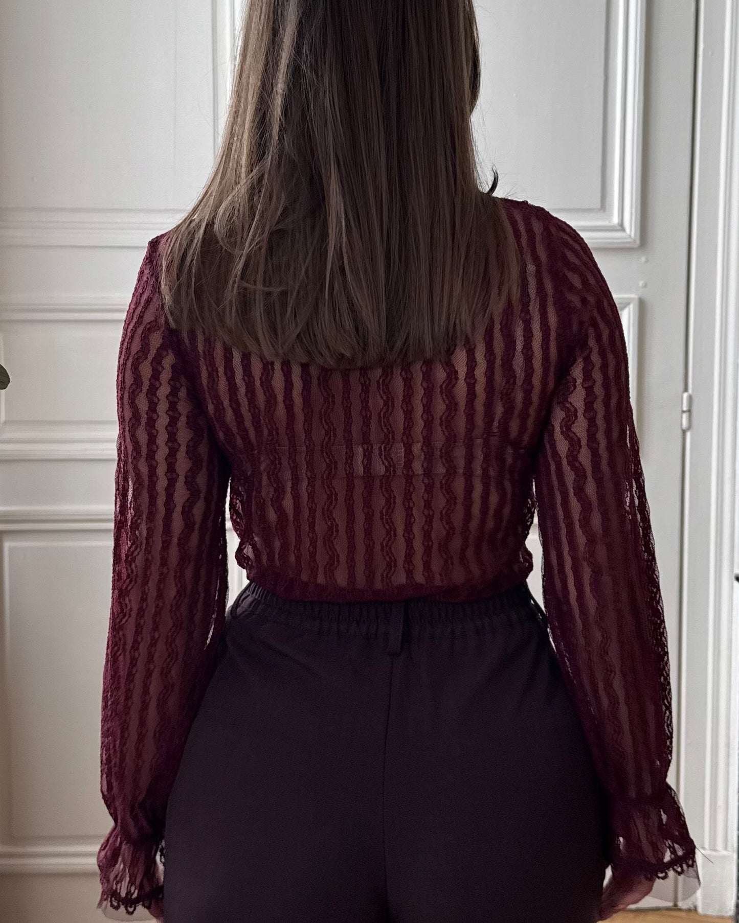 Top dentelle bordeaux