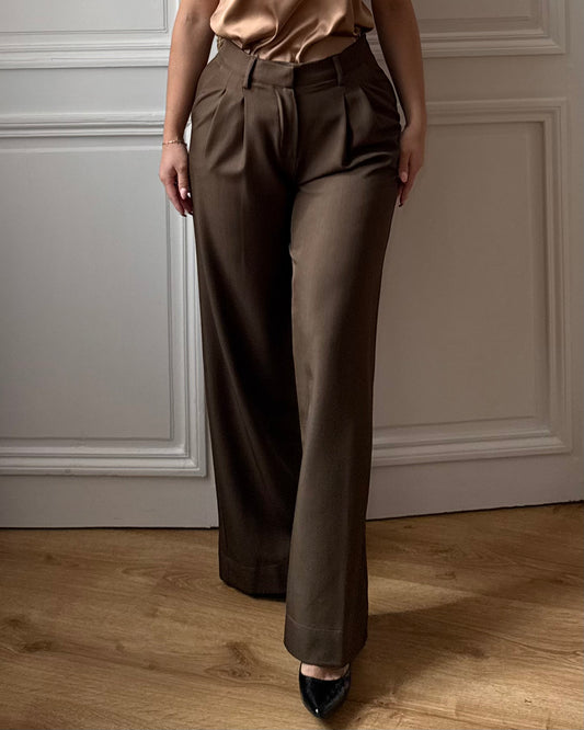 Pantalons à pinces kaki