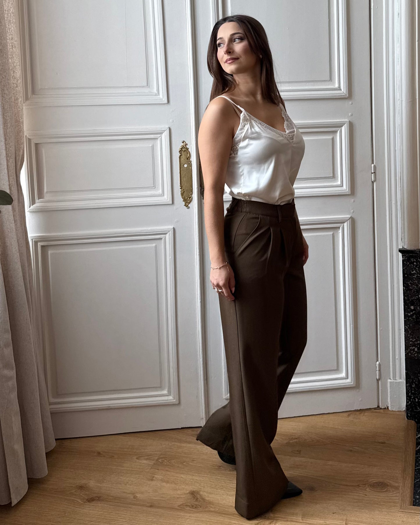 Pantalons à pinces kaki