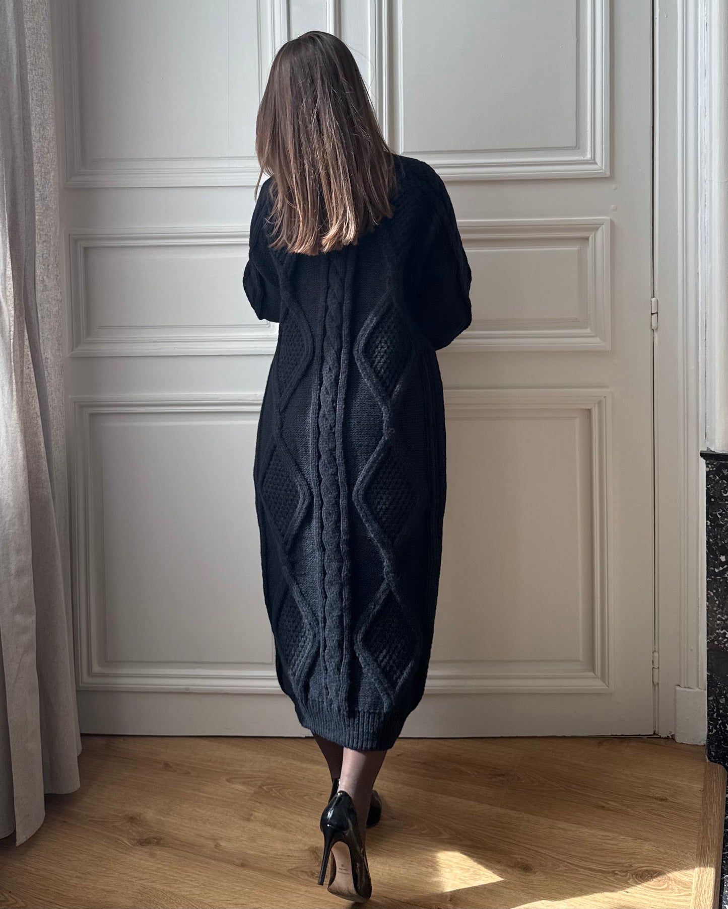 Gilet long grosse maille