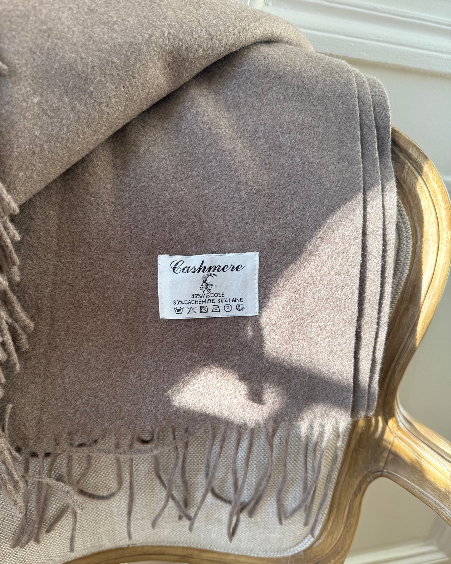 Echarpe cachemire taupe