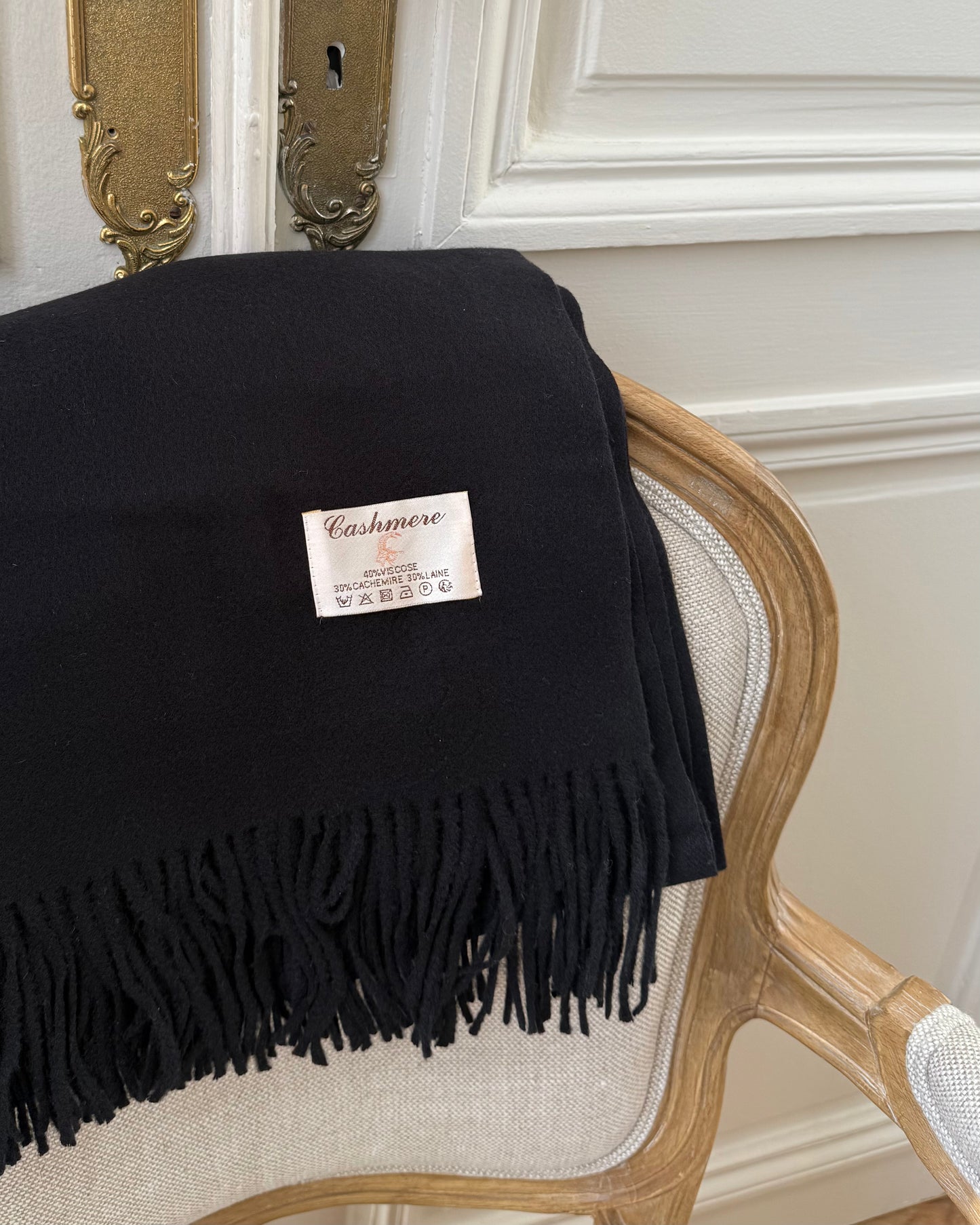 Écharpe cachemire noire