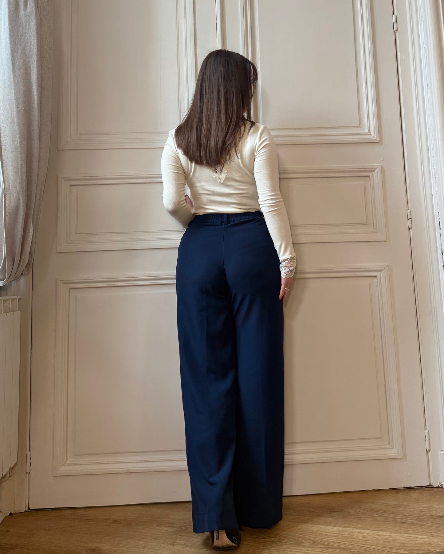 Pantalons à pinces marine