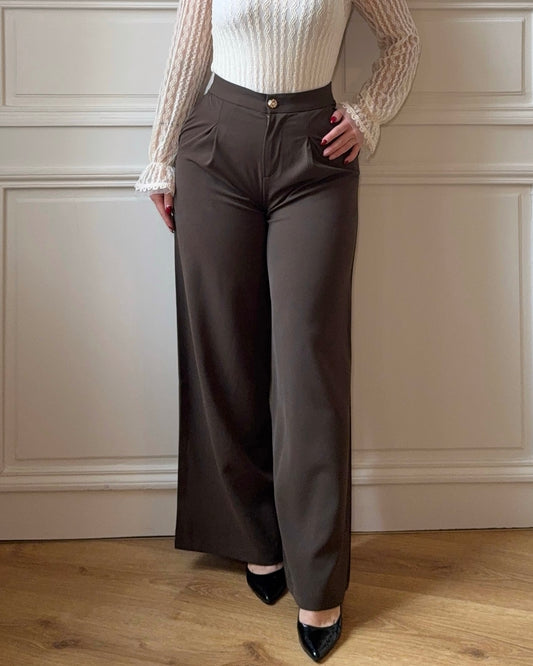 Pantalons à pinces kaki