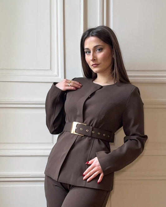 Veste kaki ceinturée