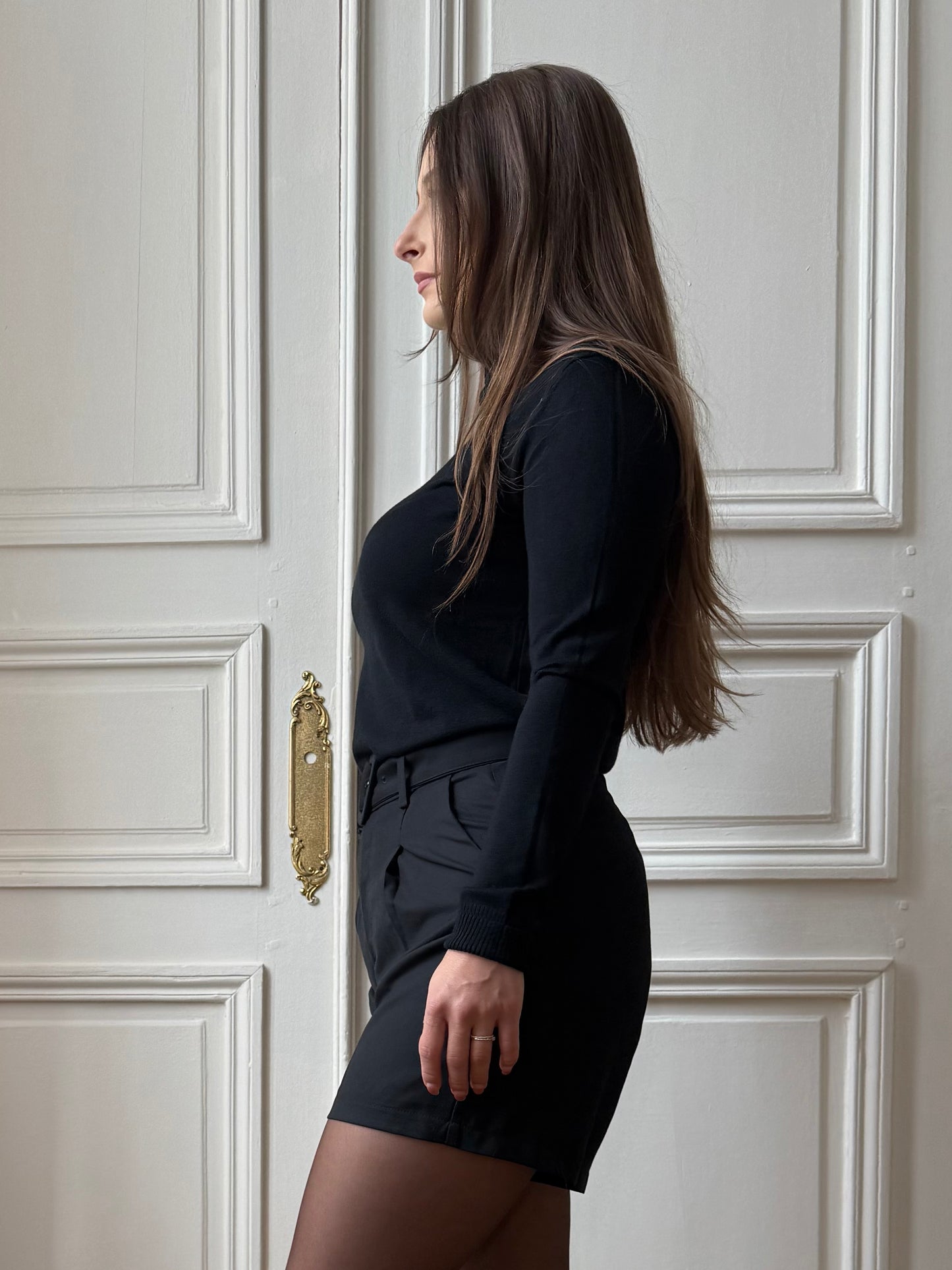 Short avec ceinture Noir